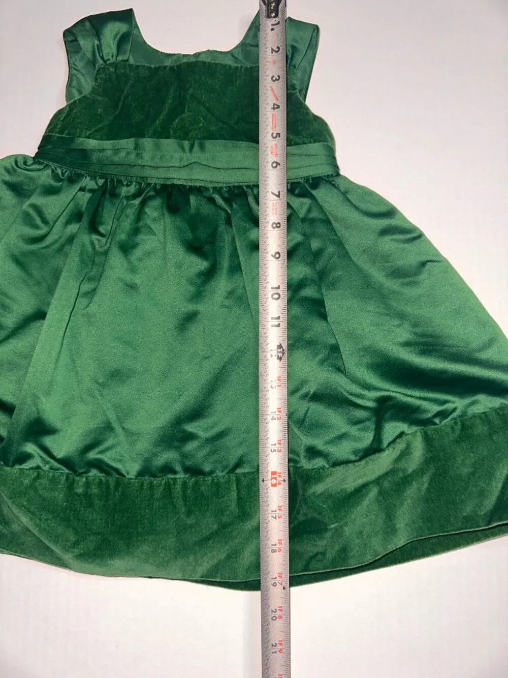 Baby Girls size 24m 24 mo Carters Holiday Green Velvet Trimmed Taffeta Carter's